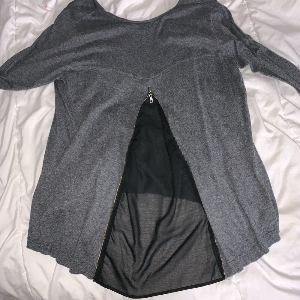 TRIBAL GREY KNIT LONG SLEEVE ZIP
